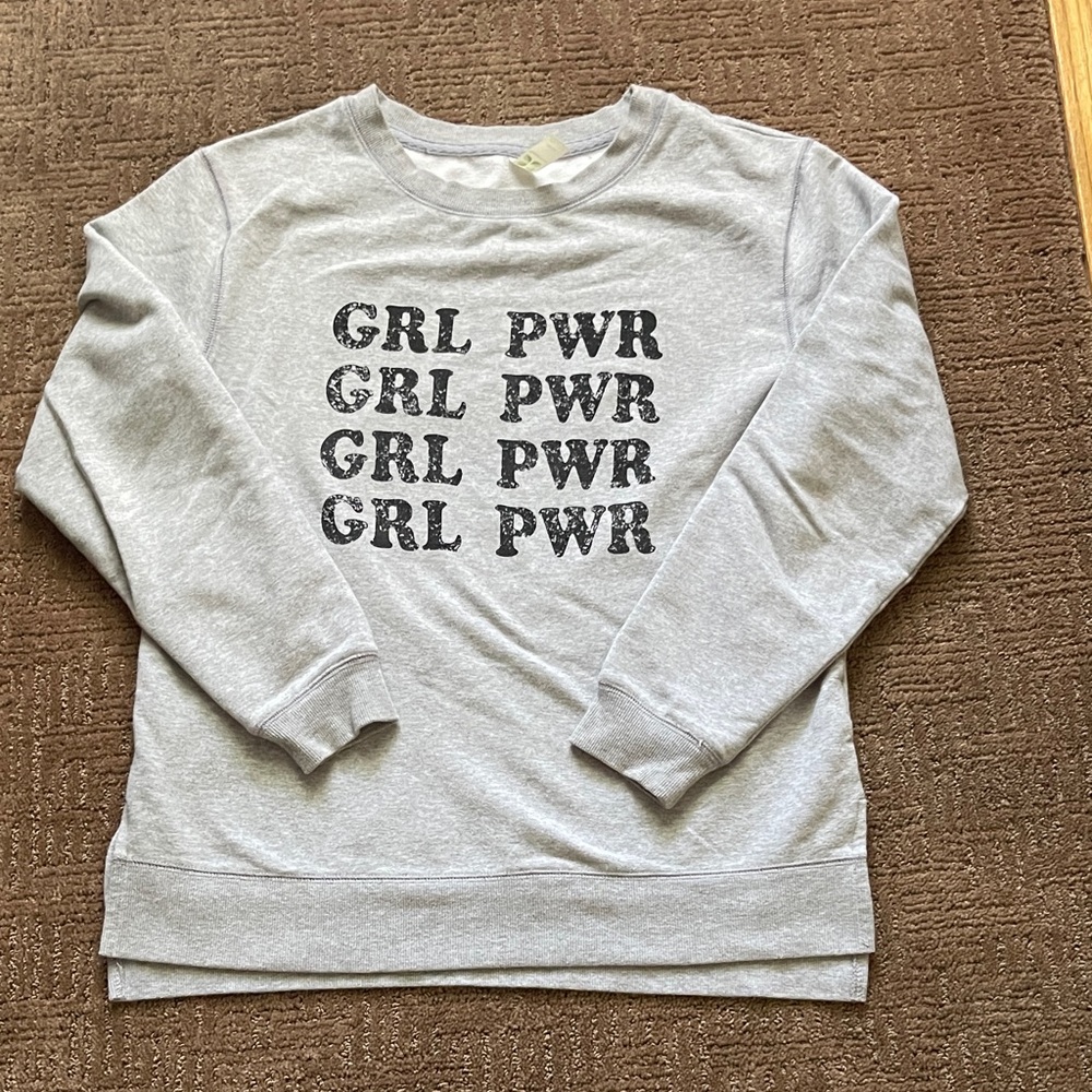 Gray 'GRL PWR' Sweatshirt ($3 only when bundled)